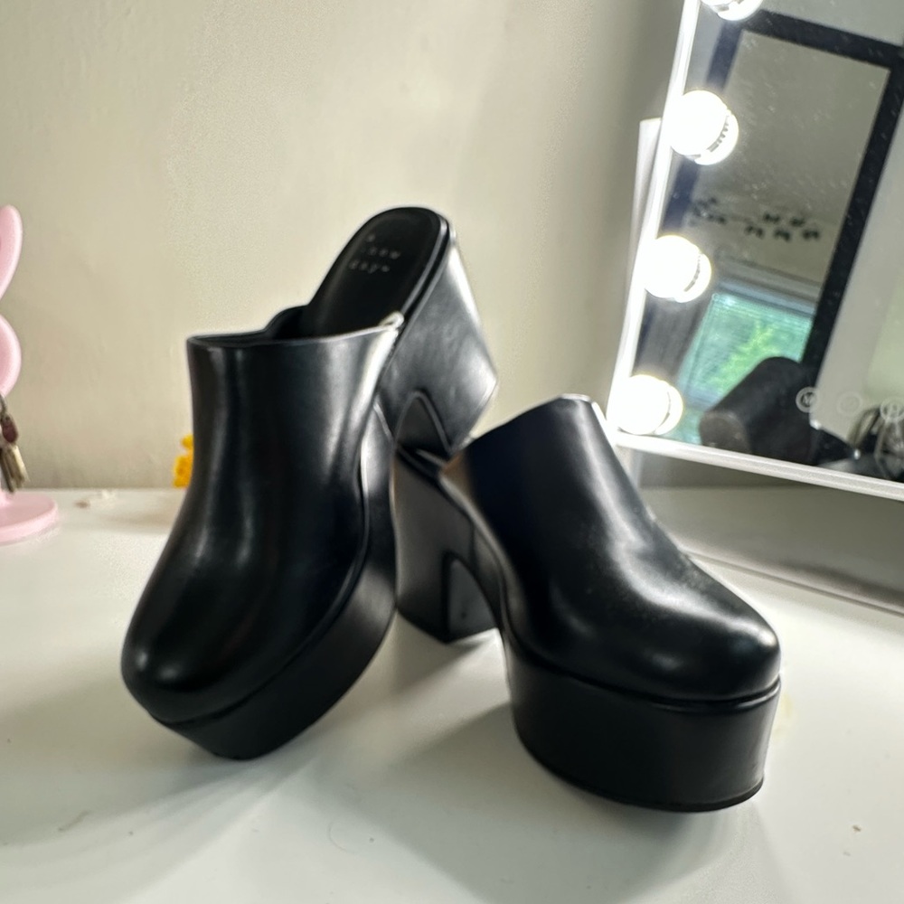 Black Platform Clogs